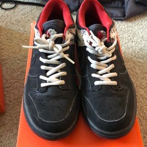Nike red and black dunks